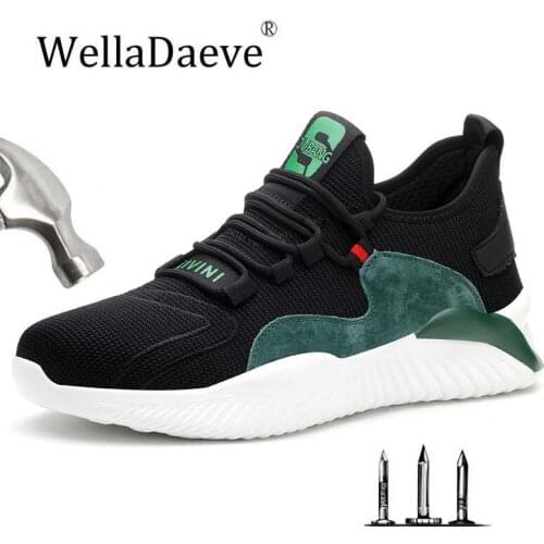 Work Safety Shoes For Men Steel Toe Construction Breathable Work Boots Men Anti-Smashing Protective Puncture Proof Sneakers