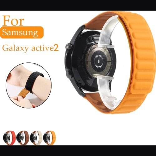 20mm 22mm leather loop strap watchband For huawei watch gt 2 42mm Magnetic loop For samsung galaxy active2 Bracelet Replacement