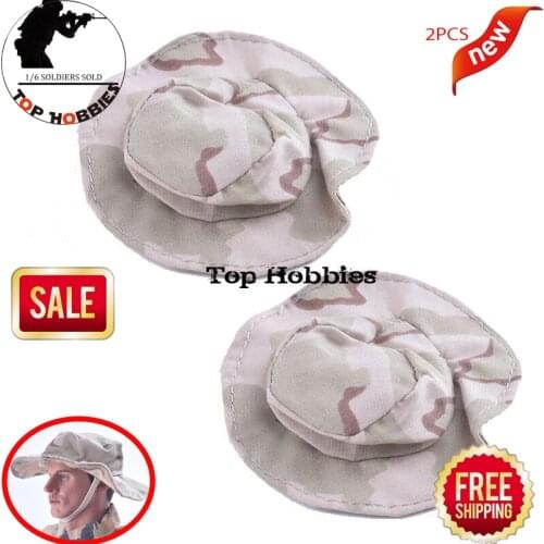 2PCS/Set 1:6 Scale U.S.Desert Camouflage Caps Hats Cotton Clothes Accessories Fit 12 Inch Action Figure Head Sculpture Body Doll