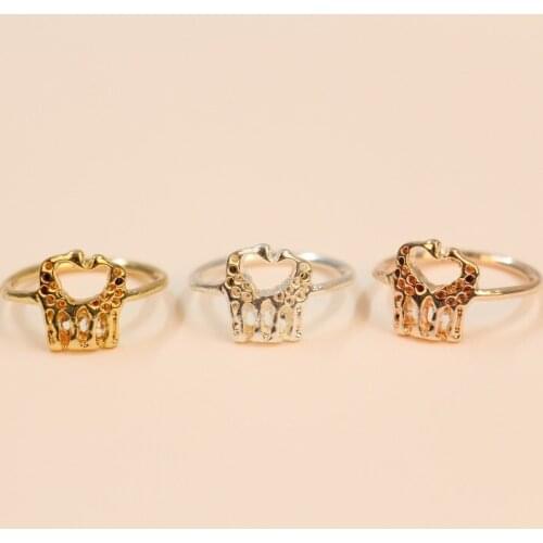 WJZB Fashion latest style Animal ring Two giraffes rings for women