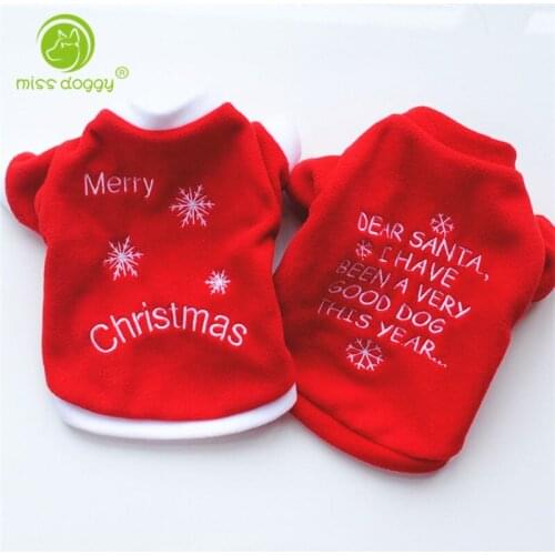 XS/S/M/L Red Pet Dog Clothes Christmas Costume Cartoon Clothes For Small Dog Cloth Costume Dress Winter Apparel Coat Apparel