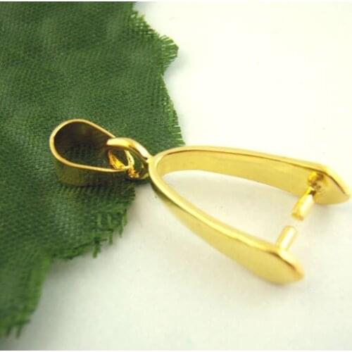 10PCs gold color Pinch Clip Bail Beads Findings 8x25mm (B01392)