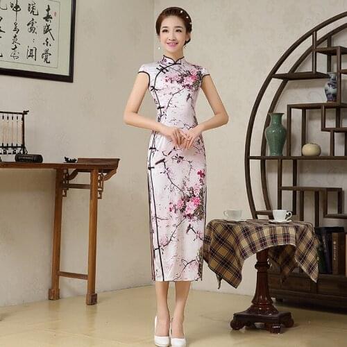 Plus Size Elegant Women Cheongsam Dress Wintersweet Chinese Dress Qipao Lady Sexy Dress Female Cheongsam Free Shipping 16