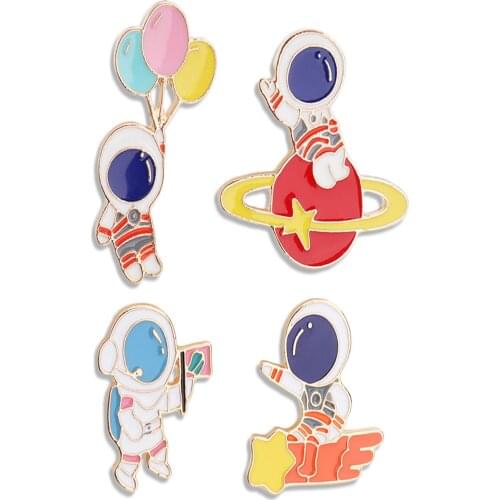 Pin Friends Astronaut Brooch Back To The Future Universe Women Men Badges Anime Cute School Fantasy All-match Kawaii