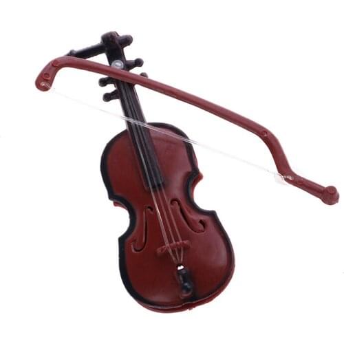 1Pc Plastic Red Mini Violin Dollhouse for babi Decorative Music Instrument Crafts DIY Home Decoration child gift 8.5*3.2CM