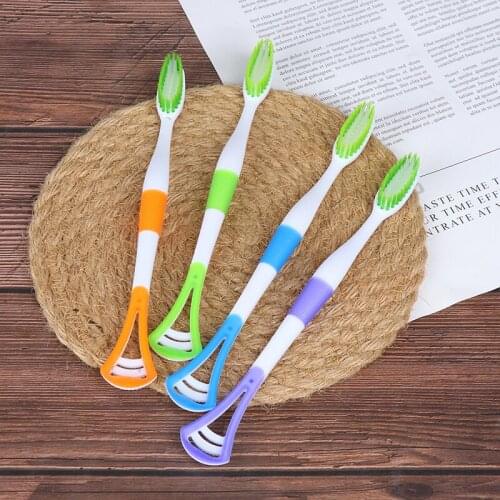 1pcs Dental Oral Care Soft Toothbrush Nano Brush Toothbrush With Tongue Scrapers Ultra Hygiene Teeth Brush Random