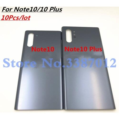 10Pcs For Samsung Galaxy Note 10 Battery Cover Door Back Housing Rear Case For Note 10 Plus Glass Battery Door +Adhesive Sticker