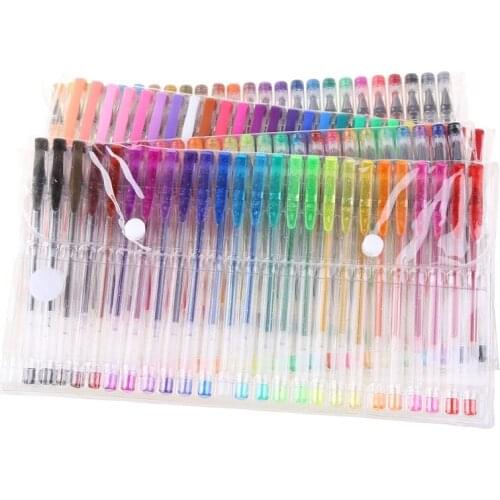 100 Colored Markers Gel Pens Neon Glitter Metallic Pastel Shuttle Pen Doodling Drawing Art Marker Colors No Duplicates