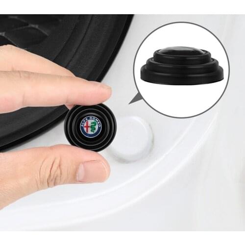 2/4pcs Silicone Car Door Shock Stickers Absorber For Alfa Romeo Giulia Stelvio Accessories
