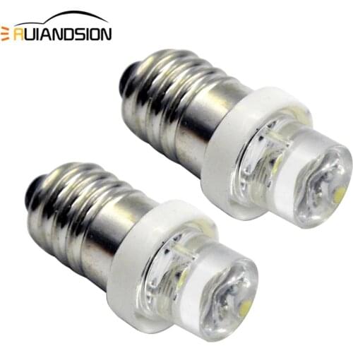 2pcs E10 3V 6V 12V F3 1led flashlight bulb torch light for driving lights and head lamp White