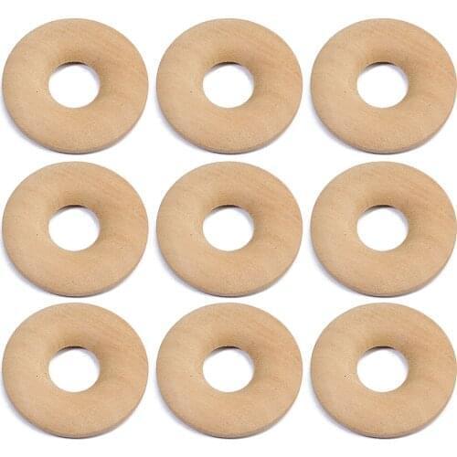 20pcs Flat Round Wood Ring Dia 30mm Big Hole 11mm for Necklace Bracelet Connector Handmade DIY Jewelry Making Findings