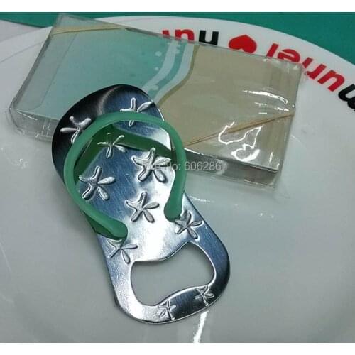 200pcs/lot Ywbeyond Flip Flop Metal Starfish Beer bottle opener Slipper Beach Wedding Thank You Gifts for Guests