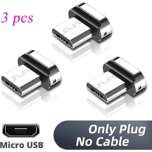3 PCS Square Magnetic Tips for Mobile Phone Replacement Parts Micro Type C Magnet Charger Cable Plug Converter Charging Adapter