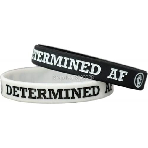 300pcs Determined AF Silicone Wristband Bracelet Free Shipping By DHL
