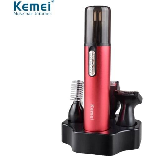 Kemei 4 in 1 Battery Ear Hair And Nose Trimmer Men Trimer For Sideburns Hair Cut Eyebrow Trimmer For Women And Men KM-6620