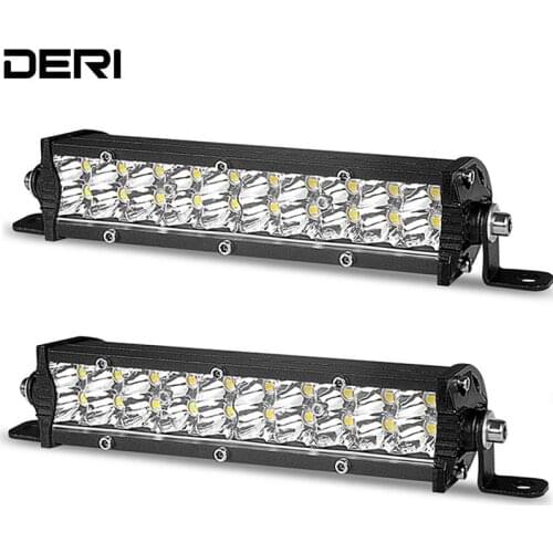7 inch Ultra Slim Dual rows Led Light Bar 60W 6000K 12V 24V Spot beam work light for Off-road Cars SUV UTE Pick-up Trucks 4x4