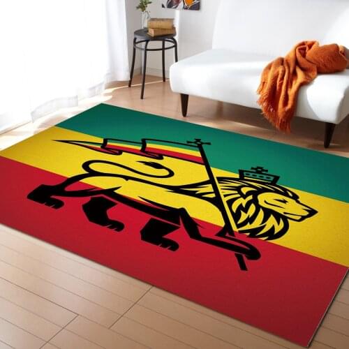 African Lion Flag Green Yellow Red Carpet Bedroom Room Bedside Blanket Rug for Living Room Cloakroom Carpet Bedroom Decor