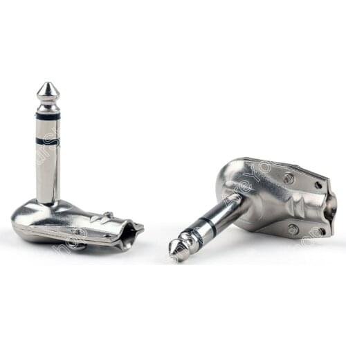 Areyourshop Sale 6 Pcs Right Angle Jack Plug Connectors Stereo 6.3mm Pancake 1/4 inch Plug minijack