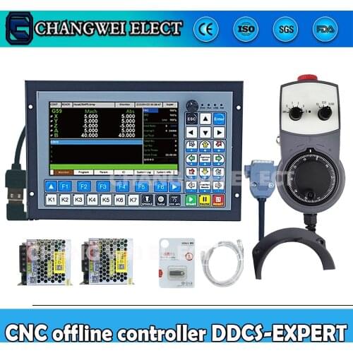 CNC offline controller DDCS-EXPERT 3/4/5Axis control system 1Mhz G-Code instead of DDCSV3.1+ 5 Axis Handwheel MPG