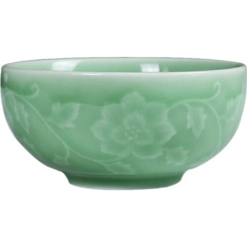 Celadon Tea Set Set Household Ceramic Bowl Tableware Rice Bowl 10 Head Gift Box Gift Set Housewarming Wedding Return Gift