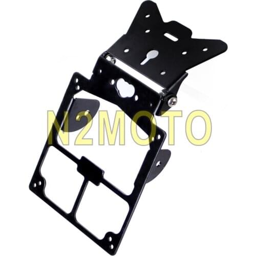 Black Motorcycle License Plate Holder Tidy Tail Hanger Bracket for Scooter Quad Honda Suzuki Universal