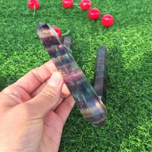 Long size beautiful natural rainbow fluorite Crystal gemstone terminated point metaphysical chakra healing crystal home decor