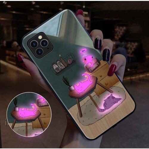 Call Flash Mobile Phone Case for IPhone 11 12 Pro XS MAX SE 6 6S 7 8 Plus XR X S LED Cats Light Color Change Shockproof Cover