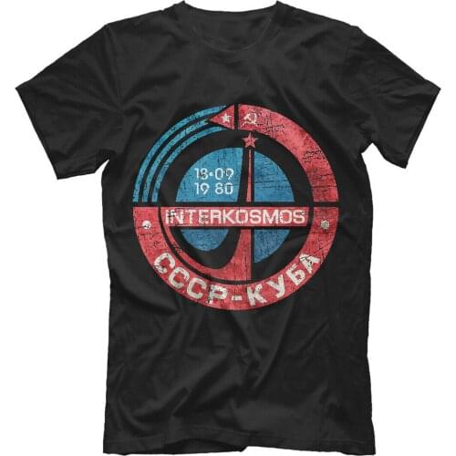 USSR Russia CCCP Cuba Intercosmos Cosmonaut Space T-Shirt. Summer Cotton Short Sleeve O-Neck Mens T Shirt New S-3XL