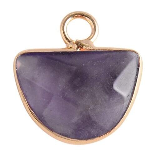 FYSL Wholesale 10 Pcs Light Yellow Gold Color Geometric Shape Pendant Many Style Quartz Stone Jewelry