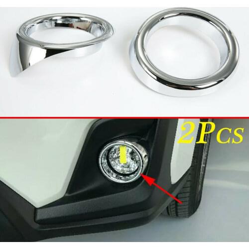 Chrome Front Fog Light Lamp Cover Fit For Subaru XV Crosstrek 2018 2019 2020 Accessories Foglight Decoration