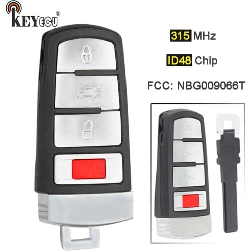 KEYECU 315MHz ID48 Chip FCC: NBG009066T HLO 3C0 959 752 3+1 4 Button Smart Remote Key Fob for VW Passat CC 2006-2013