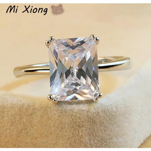 Mi Xiong s925 sterling silver luxury diamond ring luxury aristocratic charm ladies engagement gift brand silver jewelry