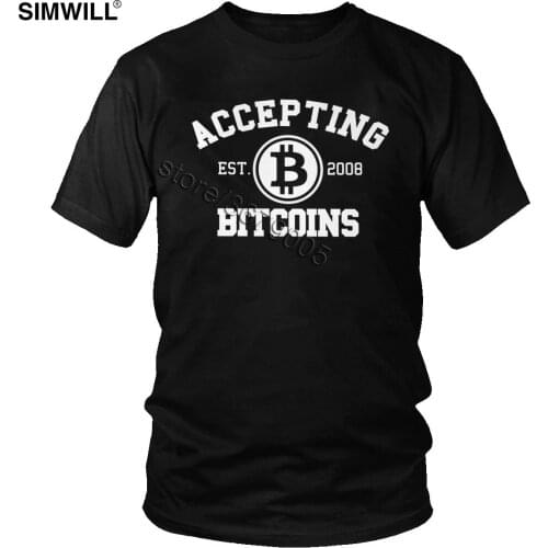Men Bitcoin In Cryptography We Trust Tees Personality Cryptocurrency T Shirt Short Sleeves Cotton Print T-Shirt Handsome Clothes