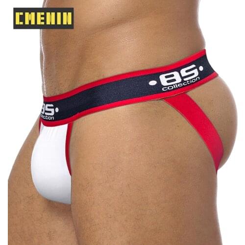 BS gay men underwear jockstrap briefs cueca male panties g string and thongs gay men underwear jocks mesh breathable sexy