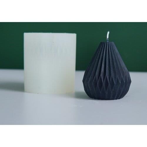 New Geometric Shape Diy Candle Mould Simple Line Shape Wax Model Home Decoration Pear Shaped Candle Silicone Mold