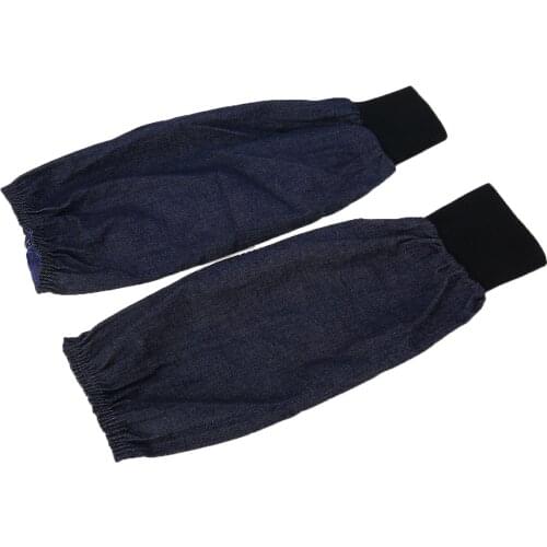 1 Pair Portable Welding Arm Sleeves Denim Working Sleeves Cut Resistant Heat Protection Welder Hand Arm Protective Sleeves