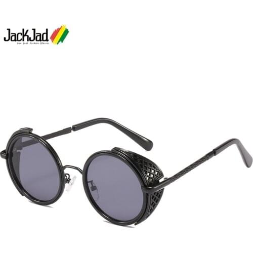 JackJad Fashion Vintage Round SteamPunk Style Sunglasses Cool Unique Side Shield Brand Design Sun Glasses Oculos De Sol 3174