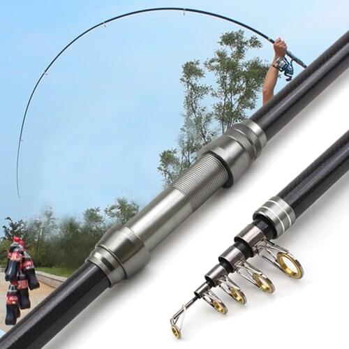 2.1M-3.6M Trout Spinning Rod Carbon Telescopic Fishing Rod Lure Weight 20-150g sea pole for Fresh Salt Water pole