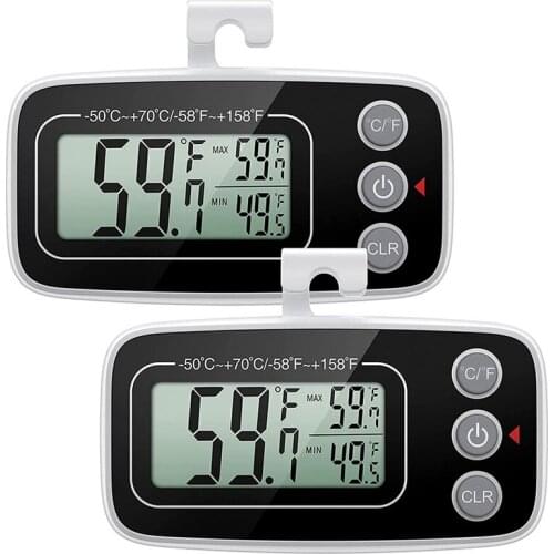 Refrigerator Thermometer,Digital Freezing Thermometer,With Large LCD Display,Max/Min Recording Function,For Kitchen,Etc