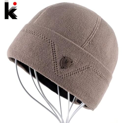 Mens Skullies Gorro Russia Beanie Touca Inverno Plus Velvet Hat Knitted Caps Bonnet Winter Cap Hats Beanies For Men