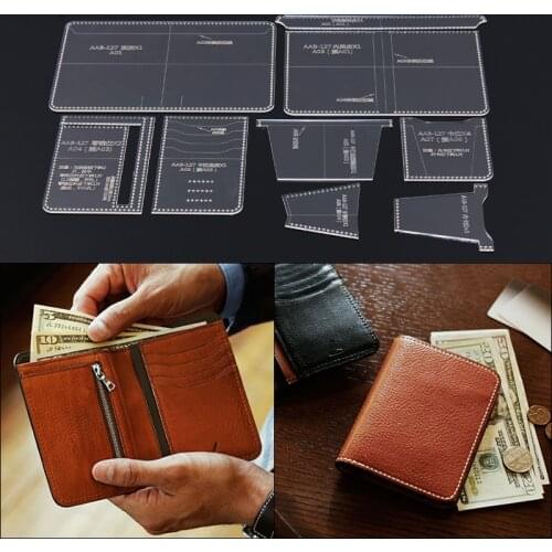 High Quality Acrylic Clear Template Handcrafting Set DIY Craft For Leather Wallet Bag Pattern 10*13.5*1.5cm