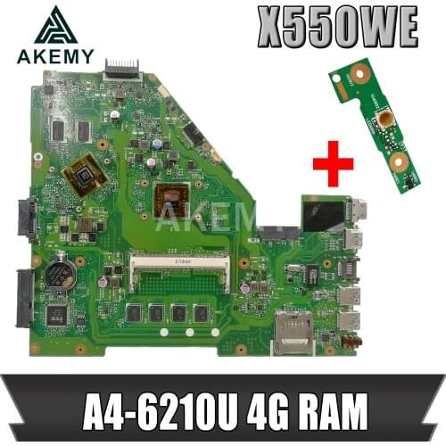 X550WEK Laptop Motherboard For Asus X550WE X550W D552W X552E X550EP A4-6210U 4G RAM Original Mainboard 100% test ok