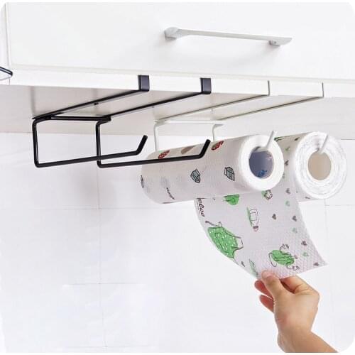 Iron Paint Kitchen Paper Towel holder Rack Free Punching is not Easy to Rust for Stockpile Items and Wardrobe Clothing