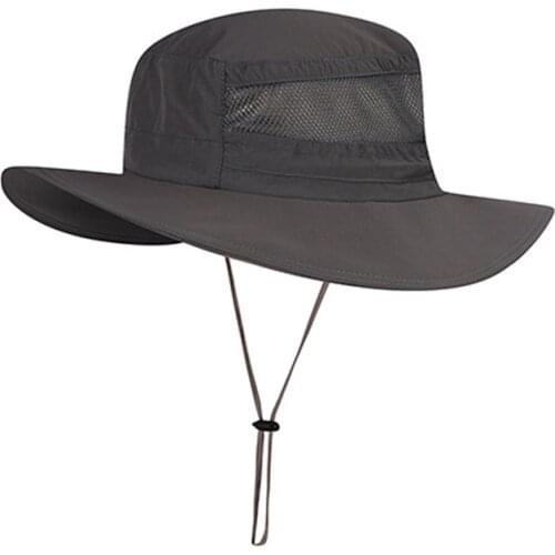 Bucket Hat Men Summer Sun Beach Panama With String Wide Brim Fisherman UV Protection Breathable Outdoor Holiday Accessory