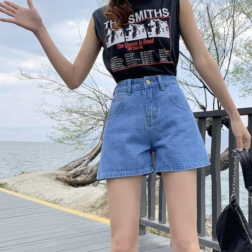 2021 new Female Jeans Fashion Shorts Womens High Waist Wide Leg Pants Female Sexy Washed Korean Retro Fashion Summer Short Pants