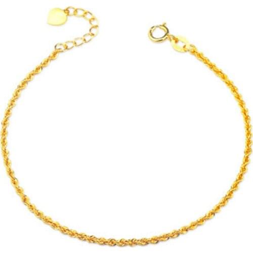 ZHIXI Authentic 18K Jewelry Bracelet for Women Solid Hemp Rope Design Wedding Fine Jewelry Pure Au750 Chain Bracelet 2020 B516