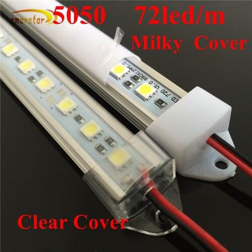 0.5M 5050 SMD Aluminum shell Led Hard Strip Bar Lights DC 12V 36leds 50cm LED Energy-saving Light LED Ambient Living Room Light