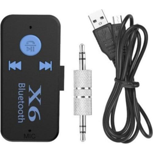 1PC X6 5.0 Bluetooth Receiver 3.5MM Car Kit With Handfree Wireless Adapter