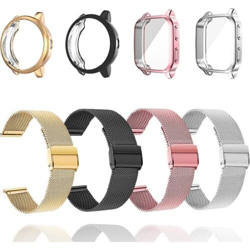 2pack For Garmin Vivoactive 3 4 4S Metal Strap With Case Bracelet Venu SQ Band Forerunner 245 Watch Vivoactive Correa