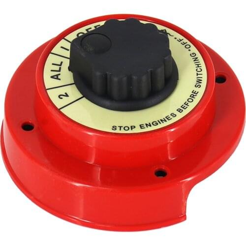 4-Position 1-2-Both-Off Battery Selector Switches for Marine Boat Car RV, 250/360Amps, Red